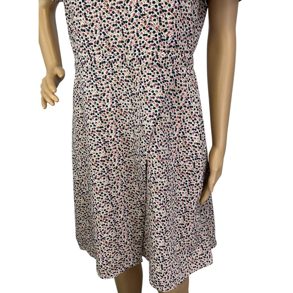 J. Crew Mercantile Wrap Front Mini Dress Floral J6370 Size 10 - Picture 7 of 11